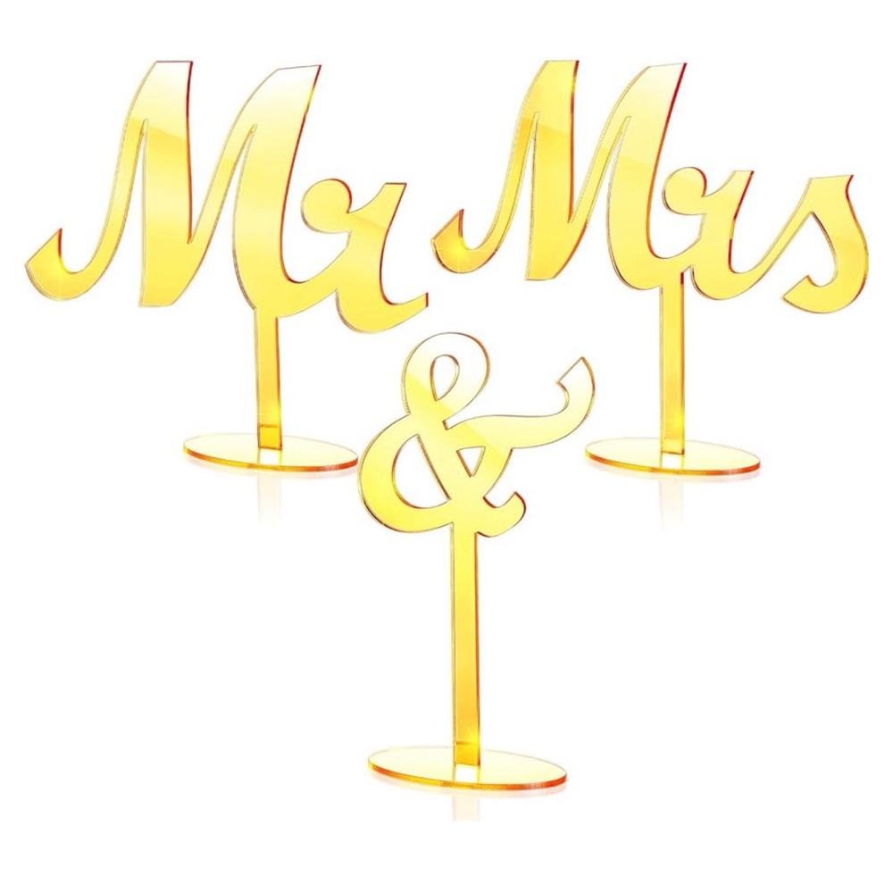 Gold Mr. & Mrs. Table Sign